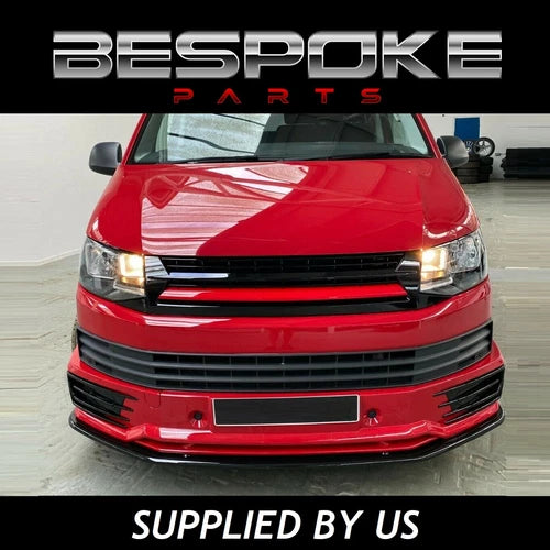 FOR VW T6 SPORTLINE GLOSS BLACK FRONT LOWER SPLITTER LIP STYLE TRANSPORTER 2015+