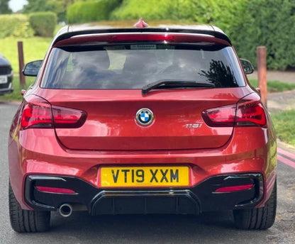 FOR BMW 1 SERIES F20 F21 REAR DIFFUSER LIP 135/140 LOOK LCI GLOSS BLACK 2015+