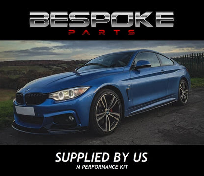 FOR BMW 4 SERIES F32 F33 F36 GLOSS BLACK REAR DIFFUSER + FRONT SPLITTER LIP