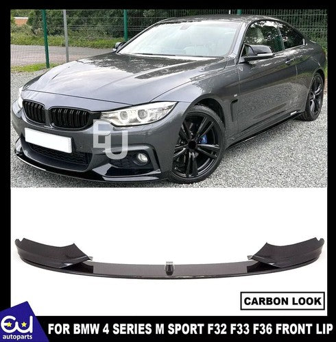 CARBON FIBRE STYLE FRONT SPLITTER FOR BMW 4 SERIES F32 F33 F36 M SPORT MAD LIP