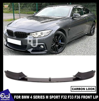 CARBON FIBRE STYLE FRONT SPLITTER FOR BMW 4 SERIES F32 F33 F36 M SPORT MAD LIP