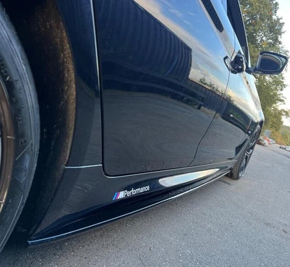 GLOSS BLACK BMW FOR G30 G31 M PERFORMANCE STYLE SIDE SKIRT EXTENSION LIP 2017+
