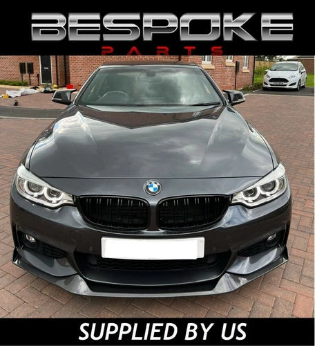 GLOSS BLACK FRONT SPLITTER MAD STYLE LIP FOR BMW 4 SERIES F32 F33 F36 M SPORT