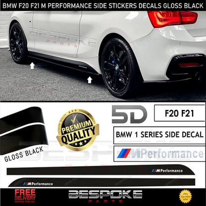 MATT BLACK SIDE STICKER SKIRT DECALS FOR BMW 1 SERIES F20 F21 M PERFORMANCE