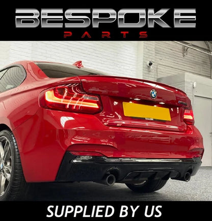 FOR BMW 2 SERIES F22 F23 M235i M40i REAR DIFFUSER LIP GLOSS BLACK M PERFORMANCE