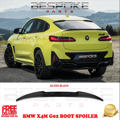 FOR BMW X4 G02 M SPORT REAR BOOT TRUNK LIP SPOILER X4M STYLE 2018+ GLOSS BLACK