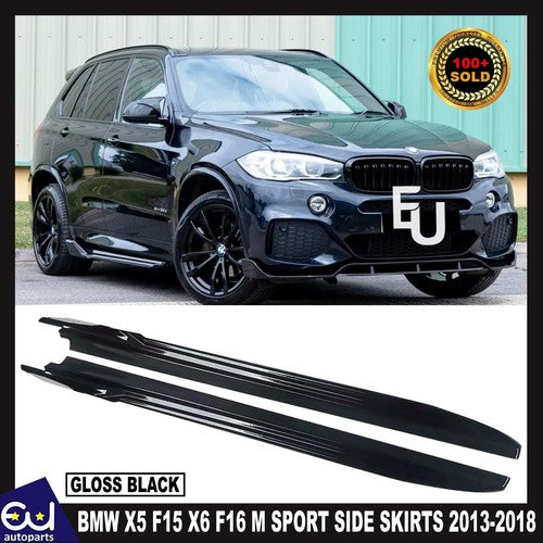 GLOSS BLACK FOR BMW X5 F15 AERO BODY KIT FRONT SPLITTER LIP + REAR DIFFUSER
