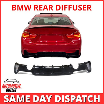 FOR BMW 4 SERIES M PERFORMANCE GLOSS BLACK REAR DIFFUSER + FRONT SPLITTER LIP