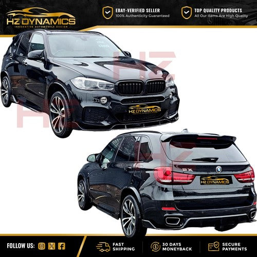 GLOSS BLACK FOR BMW X5 F15 AERO BODY KIT FRONT SPLITTER LIP + REAR DIFFUSER
