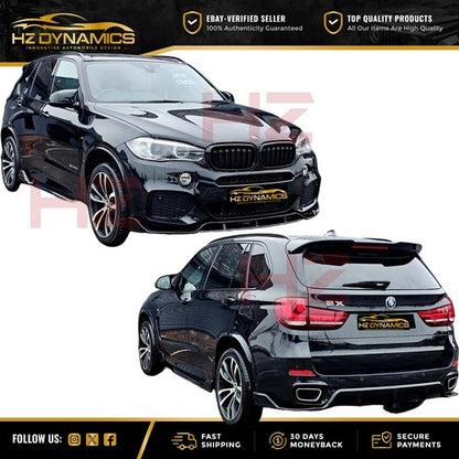 GLOSS BLACK FOR BMW X5 F15 AERO BODY KIT FRONT SPLITTER LIP + REAR DIFFUSER