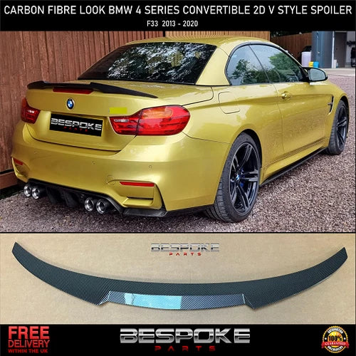 BMW 4 SERIES CONVERTIBLE F33 F83 REAR BOOT TRUNK SPOILER M4 CARBON STYLE LIP