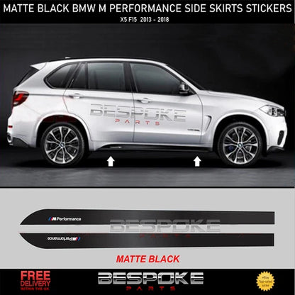 FOR BMW X5 F15 F16 M PERFORMANCE MATTE BLACK SIDE STICKERS SKIRT DECALS VINYL