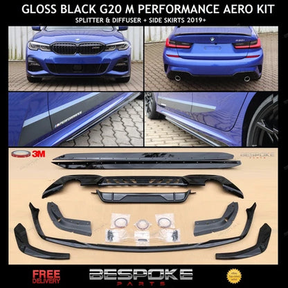 BMW 3 SERIES G20 G21 FRONT LIP REAR DIFFUSER SPLITTER BODYKIT M PERFORMANCE